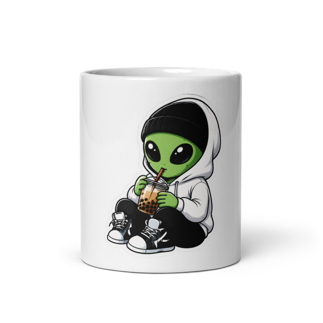 Cool Alien Boba Glossy Ceramic Mug