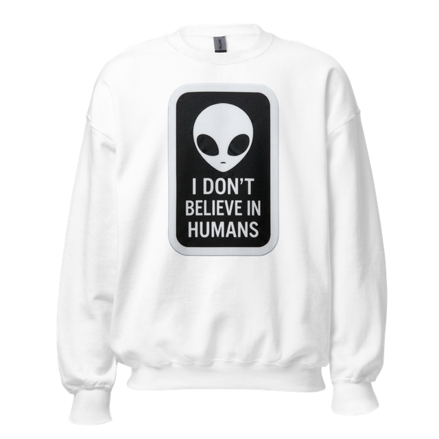Alien Crewneck Sweatshirt - I Don't Believe In Hum