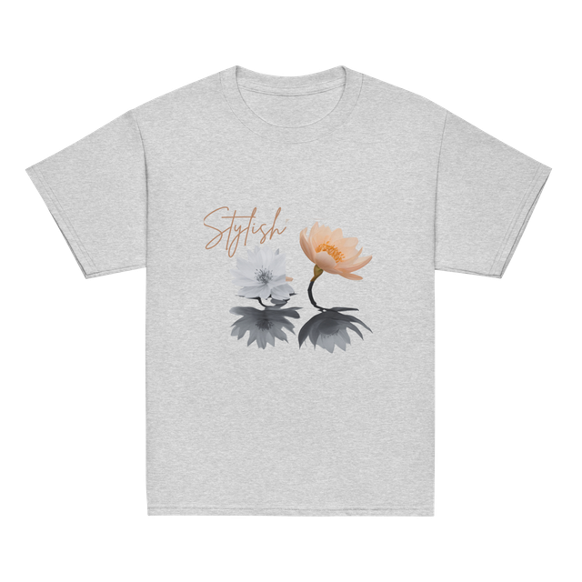 Stylish Floral Graphic Youth Tee.