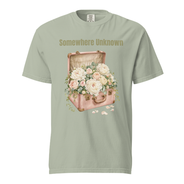 Somewhere Unknown Vintage Floral Suitcase Tee.