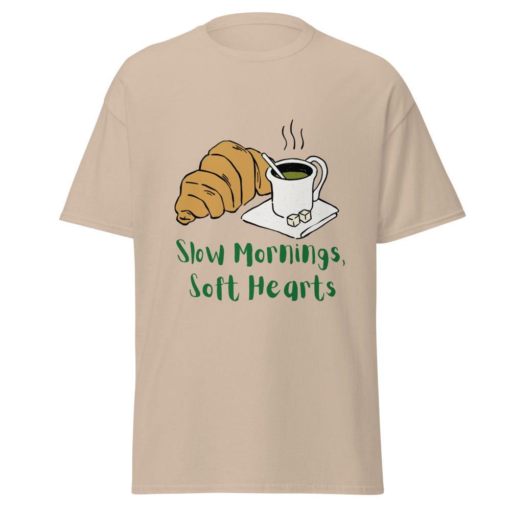 Slow Mornings Soft Hearts T-Shirt.