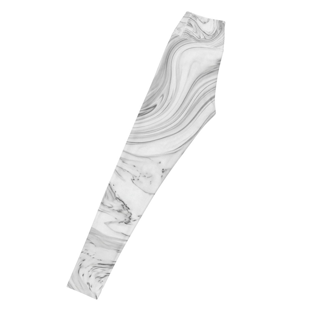 Luxury Minimalist Grey Marble Yoga Leggings