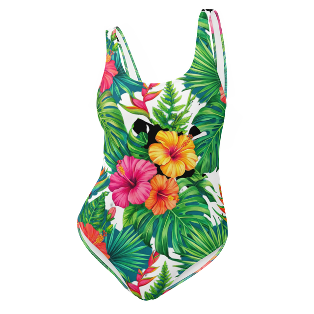 Vibrant Tropical Jungle One-Piece Swimsuit