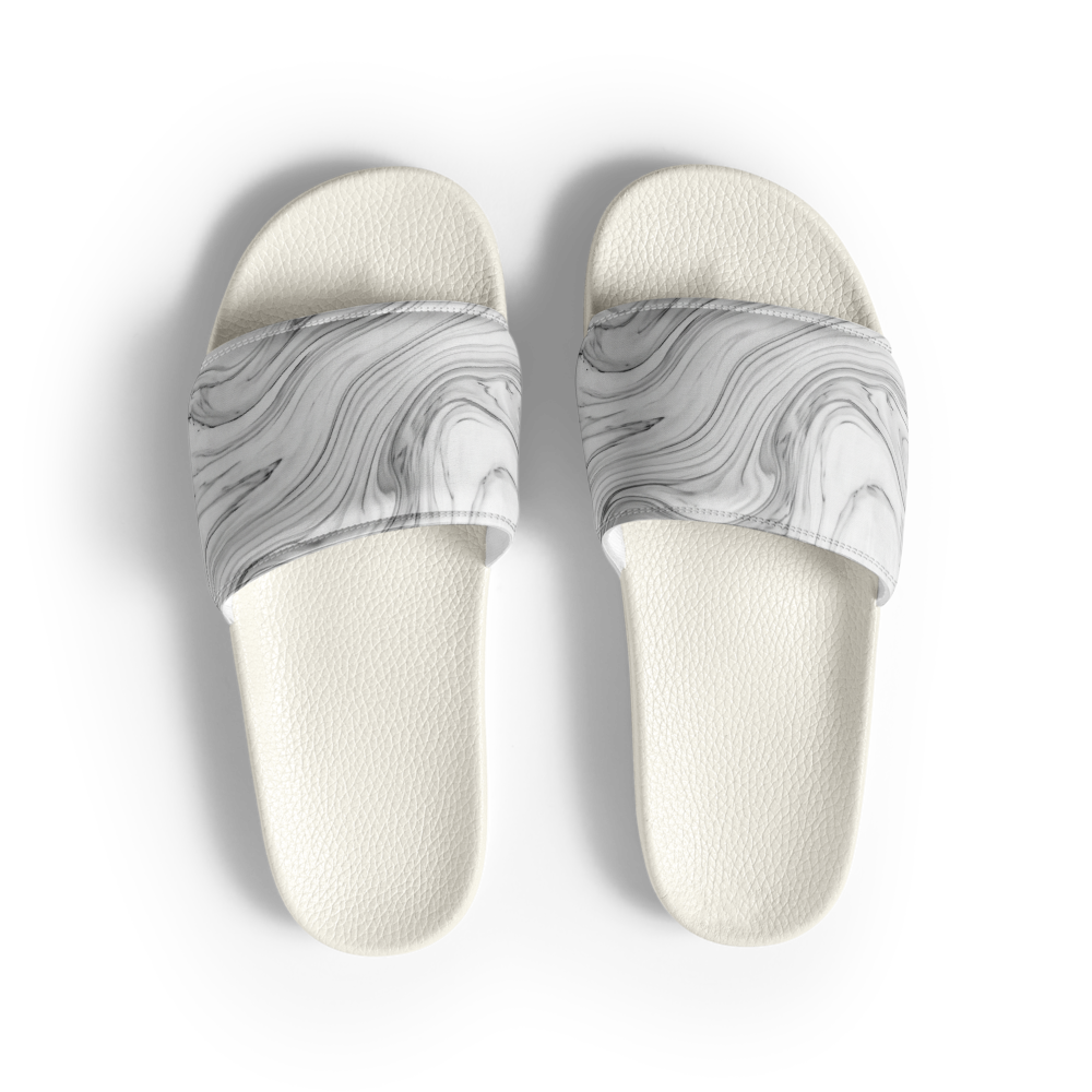 Luxury Minimalist Grey Marble Women's Slides