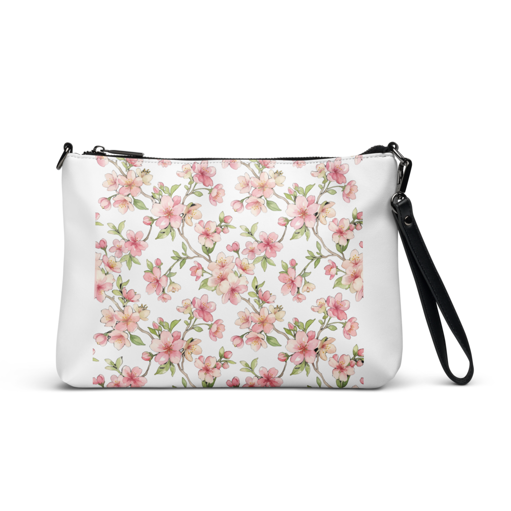 Pastel Cherry Blossom Floral Crossbody Bag