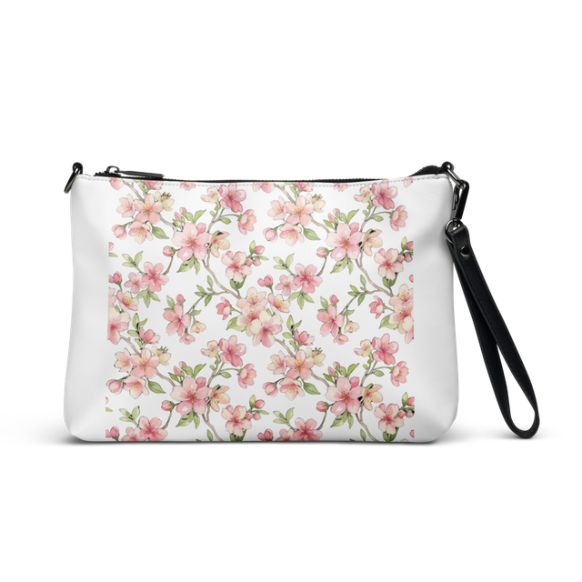 Pastel Cherry Blossom Floral Crossbody Bag