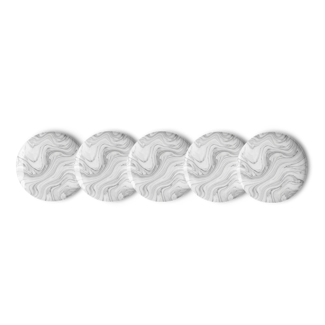 Luxury Minimalist Grey Marble Pin Buttons Set