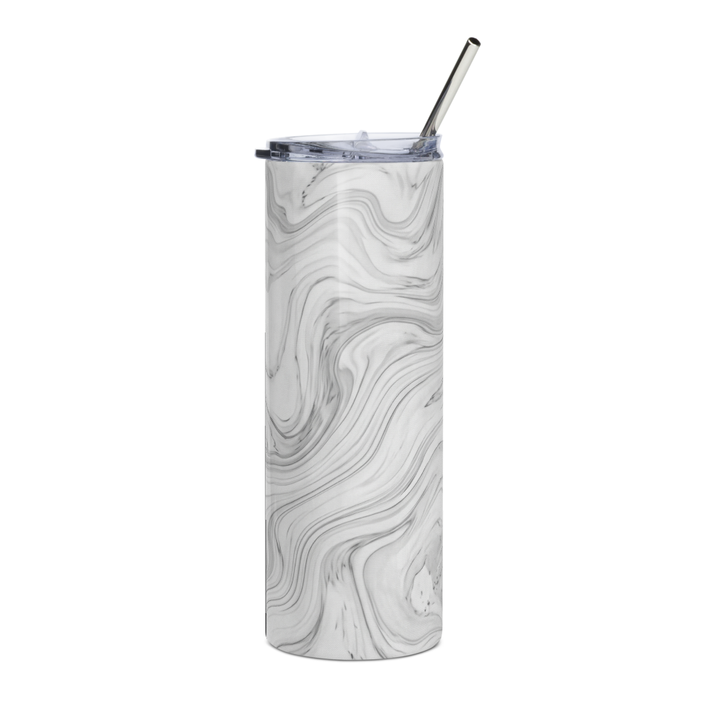 Luxury Minimalist Grey Marble Stainless Steel Tumb