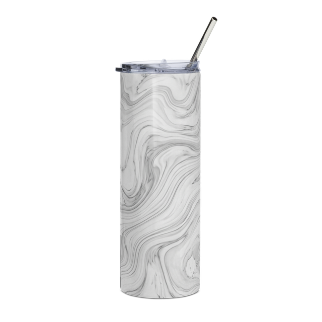 Luxury Minimalist Grey Marble Stainless Steel Tumb
