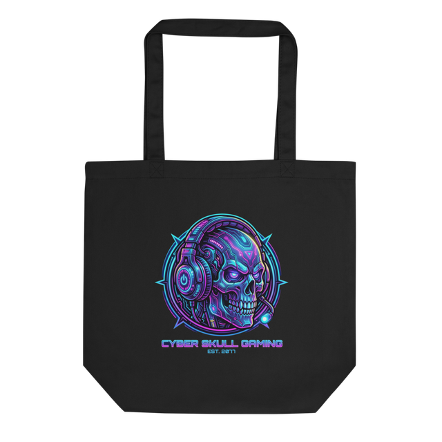 Cyber Skull Gaming Neon Tote Bag