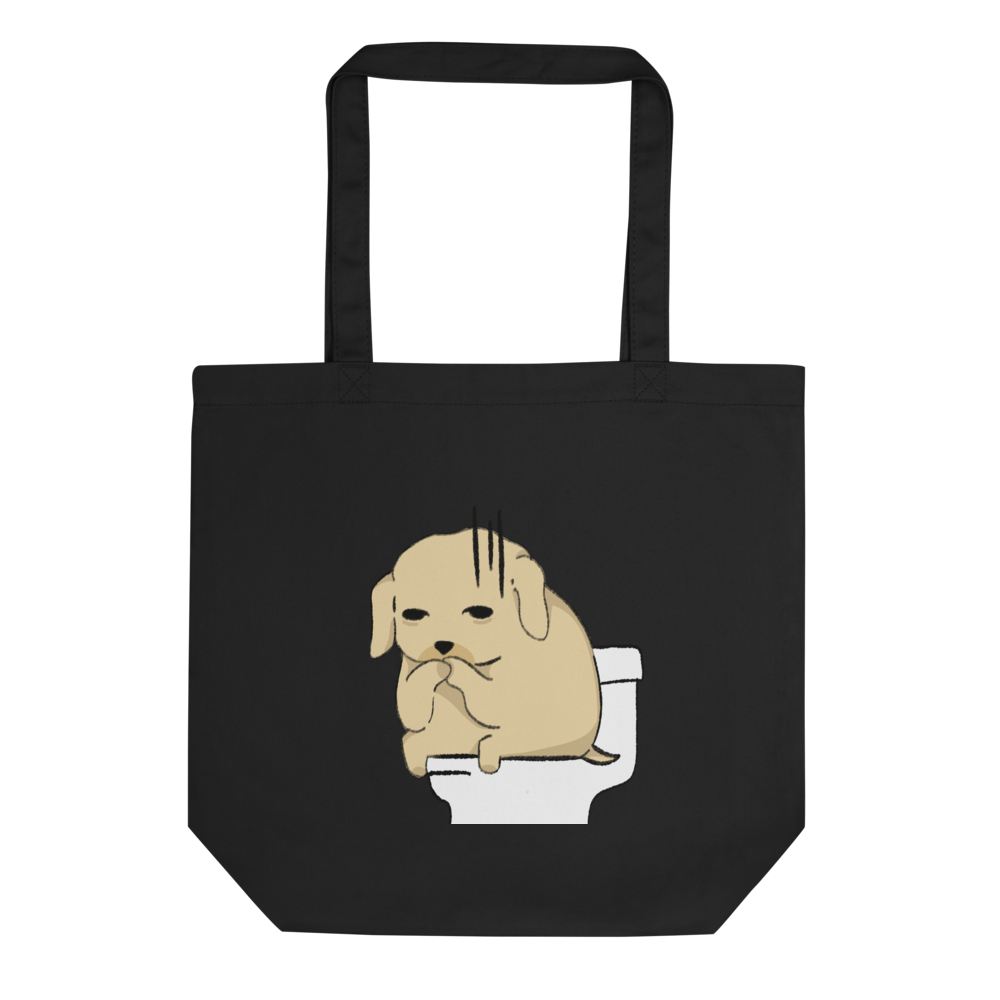 Dog Thinking on Toilet Funny Tote Bag