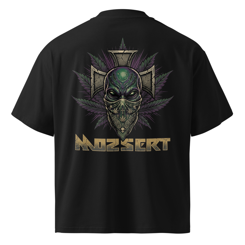 Alien Mask Emblem With Cannabis Bandana