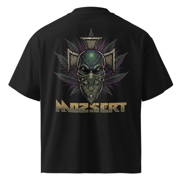 Alien Mask Emblem With Cannabis Bandana