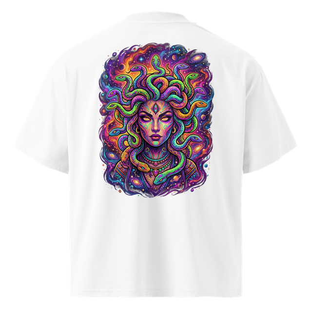 Psychedelic Cosmic Medusa With Neon Snakes