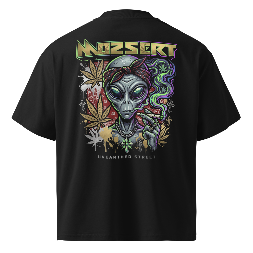 Alien Mask Emblem With Cannabis Bandana