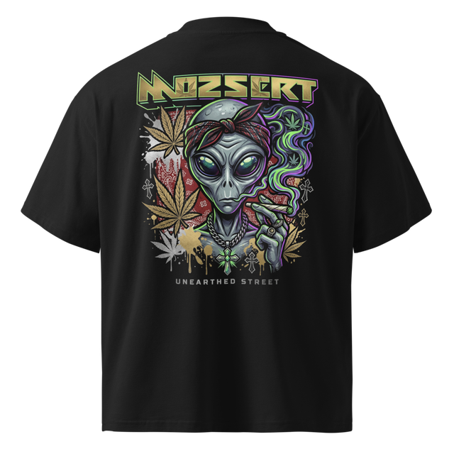 Alien Mask Emblem With Cannabis Bandana