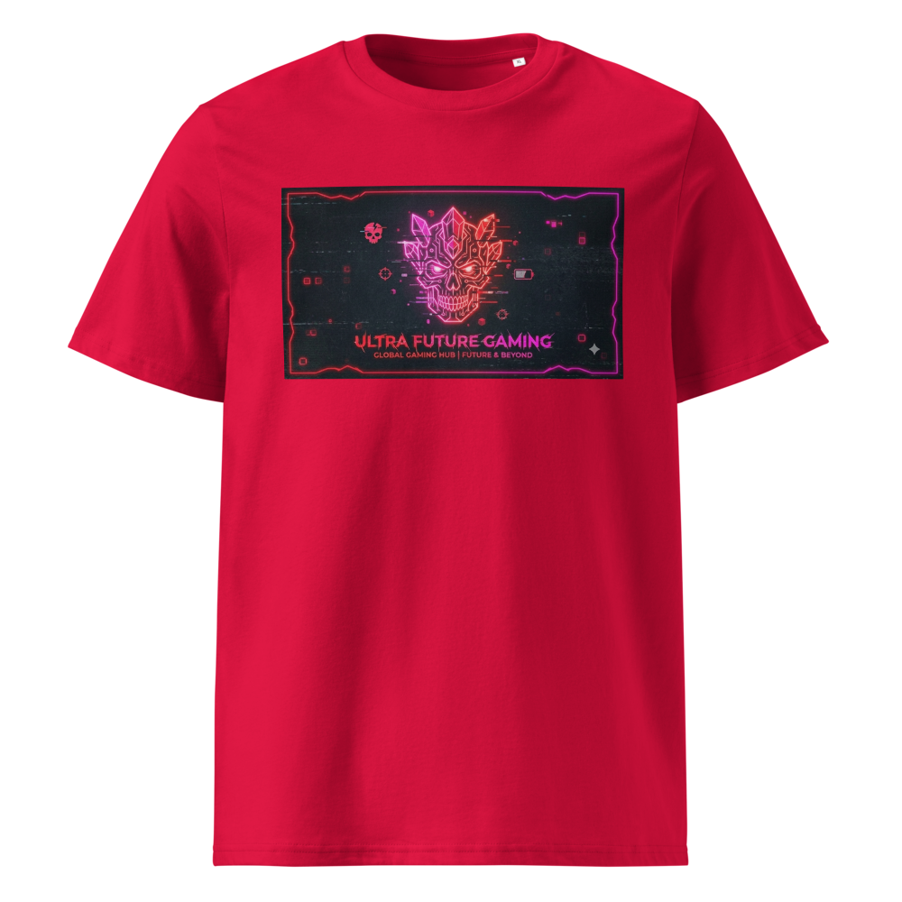 Neon Crystal Skull Glitch Art Survival Gaming Shir