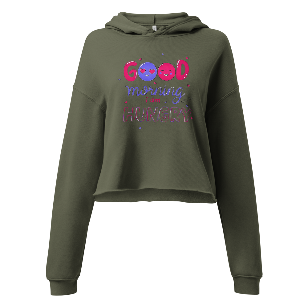 Cute Good Morning Gorgeous Cropped Hoodie