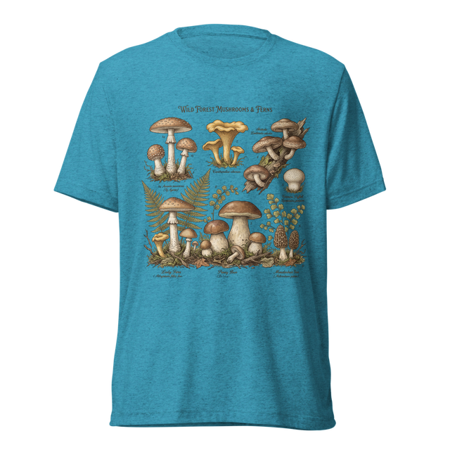 Vintage Wild Mushroom & Fern Botanical Chart Shirt