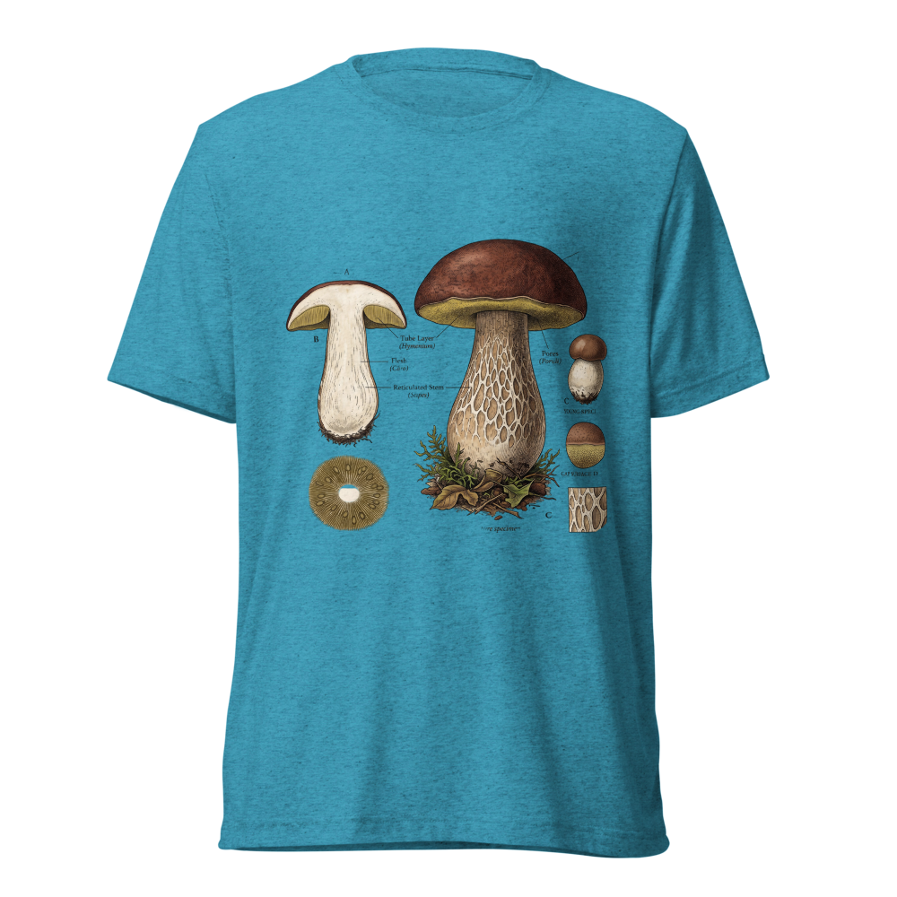 Vintage Porcini Mushroom Botanical Chart T-Shirt