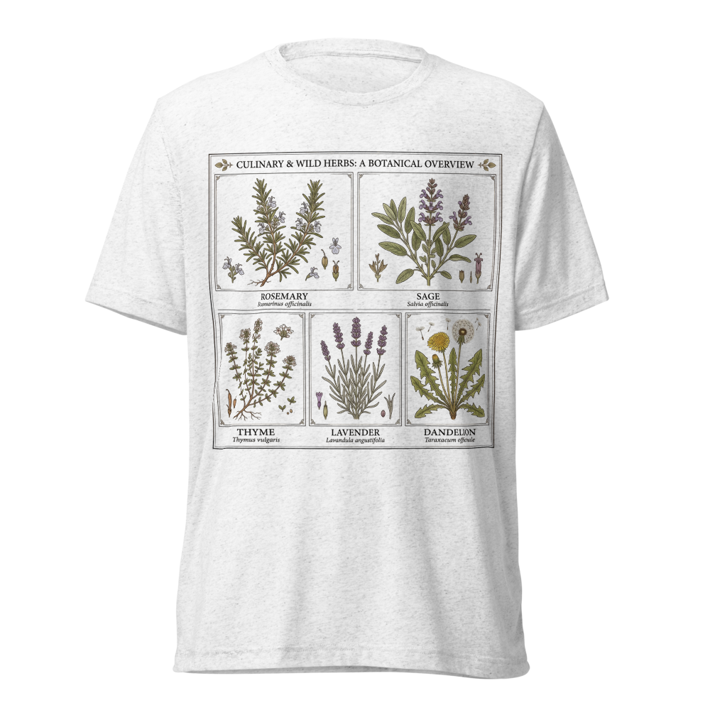 Vintage Botanical Culinary Herbs Chart T-Shirt - C