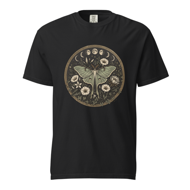 Midnight Garden Luna Moth & Moon Phases Vintage T-