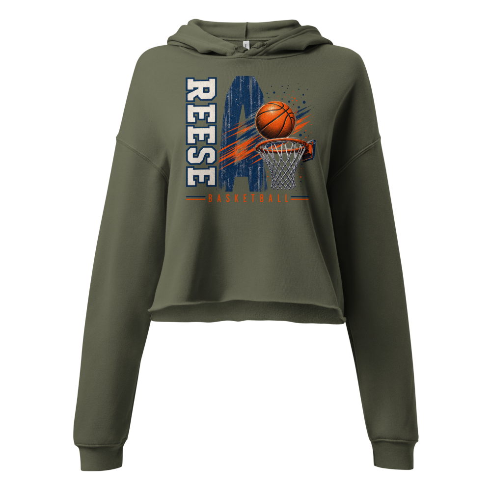 White Basketball Women's Cropped Hoodie