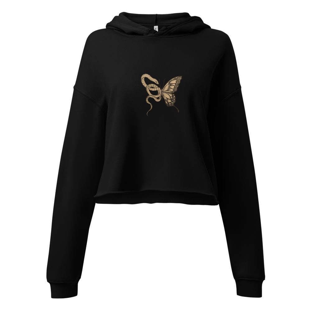Golden Butterfly Snake Women's Cropped Hoodie