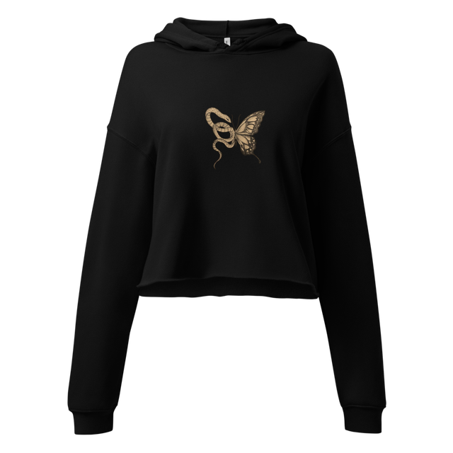 Golden Butterfly Snake Women's Cropped Hoodie