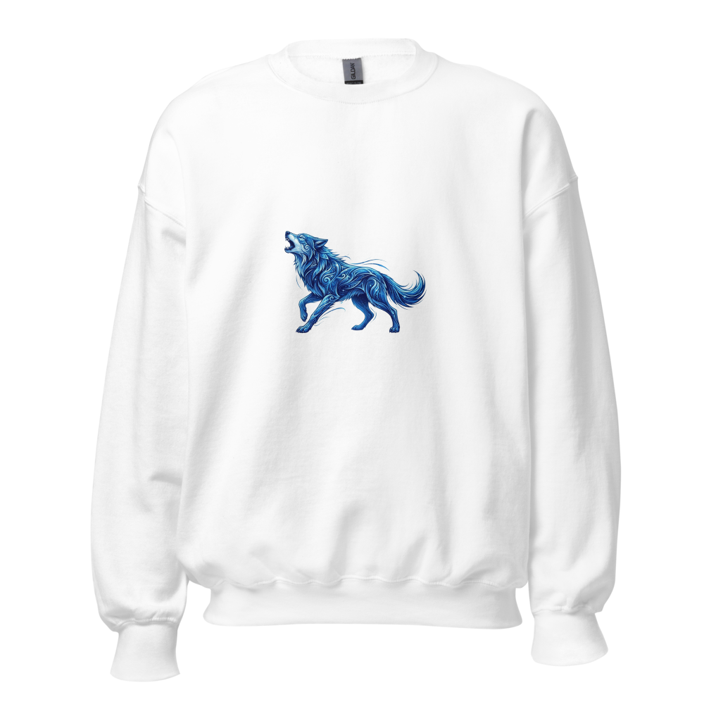 Blue Wolf Graphic Unisex Crewneck Sweatshirt