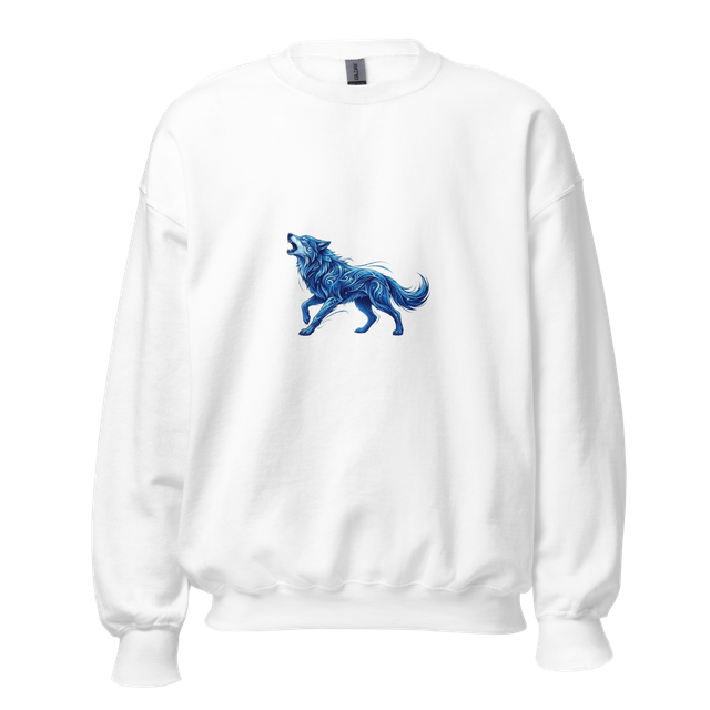 Blue Wolf Graphic Unisex Crewneck Sweatshirt