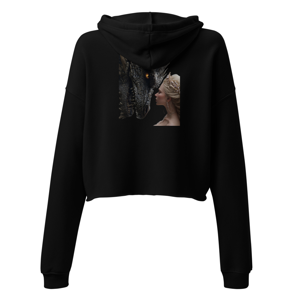 Fantasy Dragon Queen Graphic Cropped Hoodie