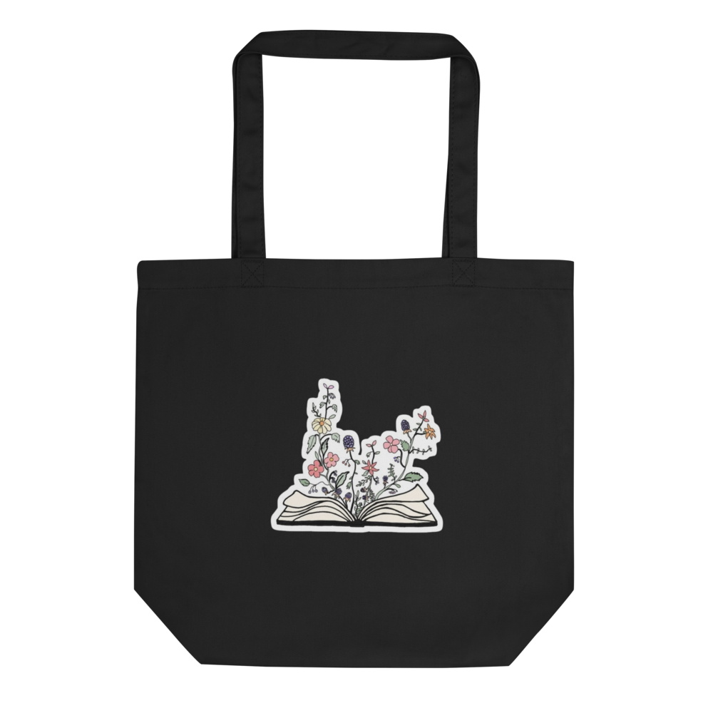 Wildflower Book Illustration Reusable Eco Shopping
