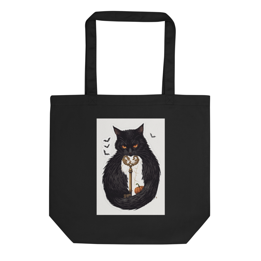 Midnight Key Cat Eco Tote | Gothic Halloween