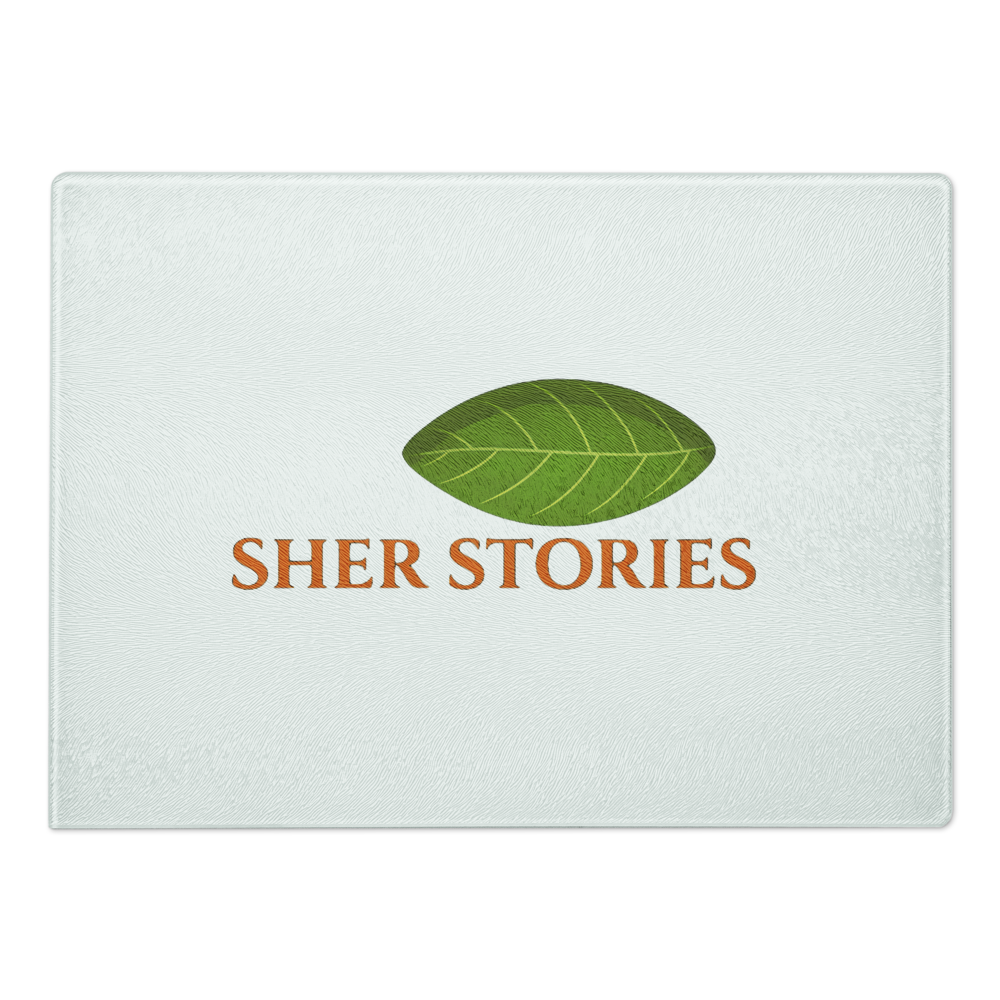 Sher Stories Glass Cutting Board