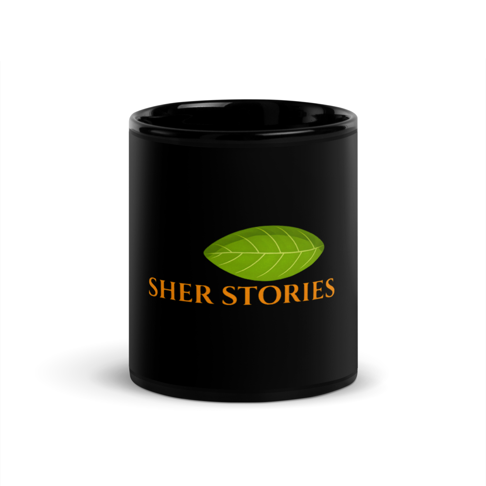 Sher Stories Official Black Glossy Mug