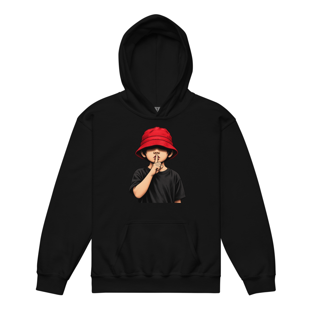 Mysterious Shh Boy Illustration
