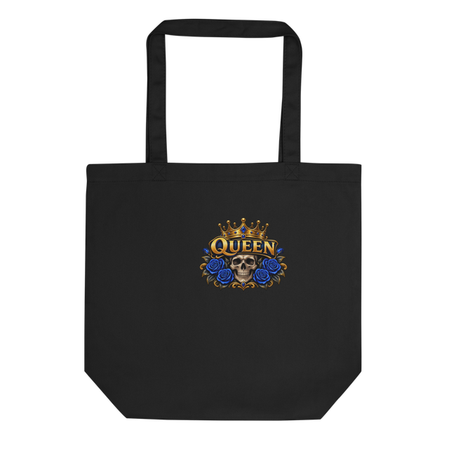Queen Crown Skull Blue Roses T-Shirt Design