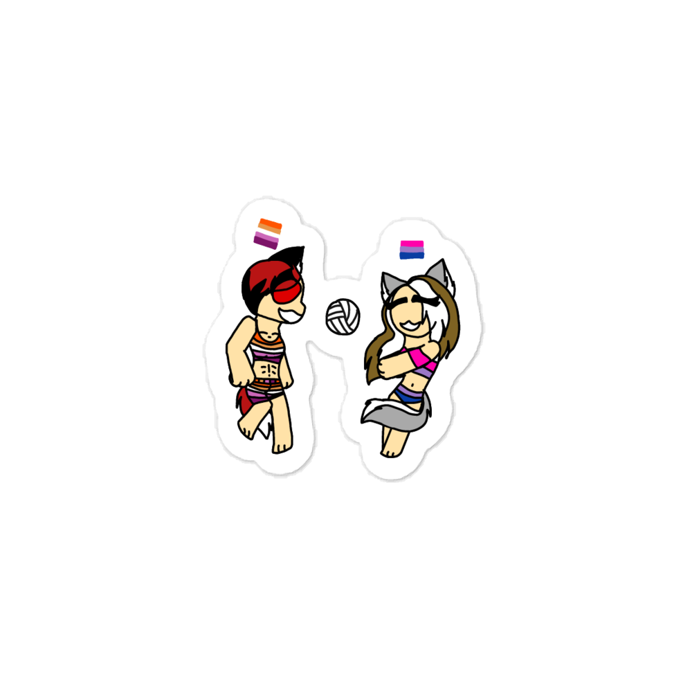 Yandere foxay and kitten kitty sticker the foxdy x