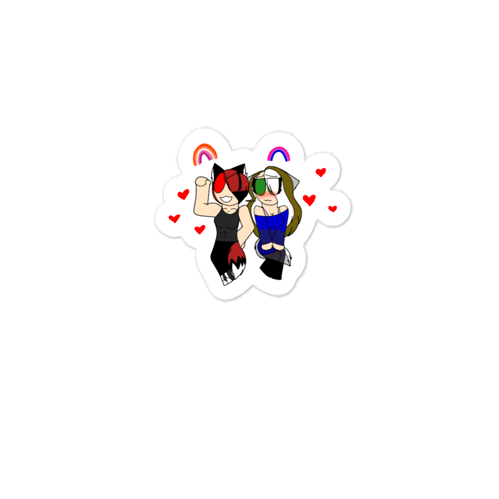 Yandere foxay and kitten kitty sticker the foxdy x
