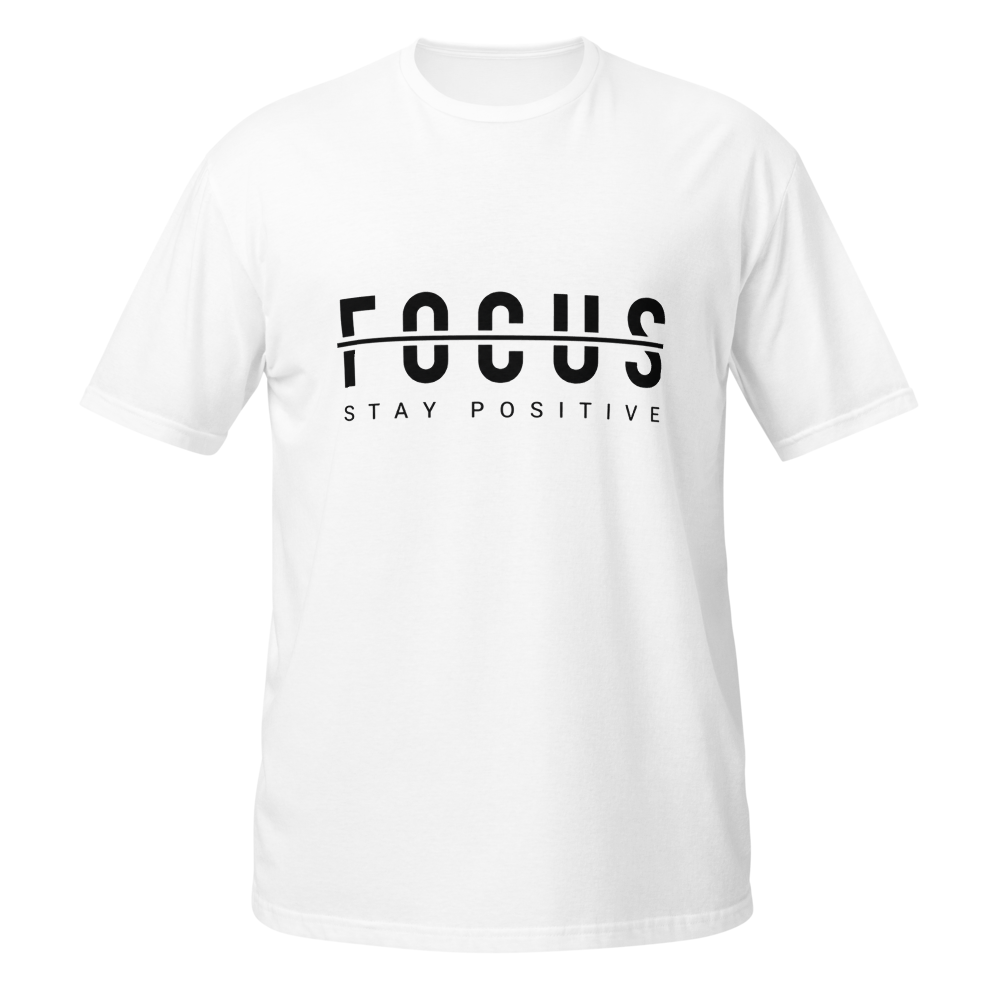 Focus Stay Positive Printed White Oversized T-Shir