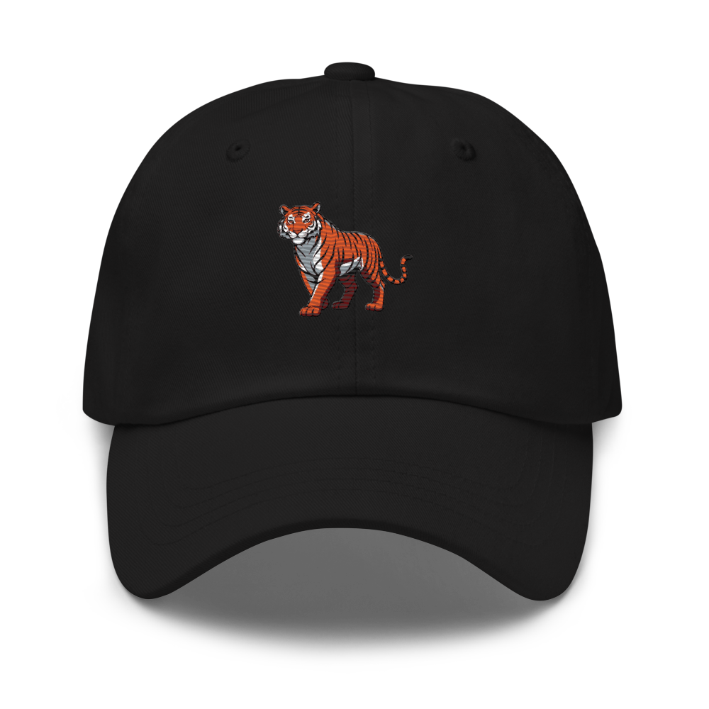 Vintage Tiger Graphic Baseball Cap – Unisex Black 