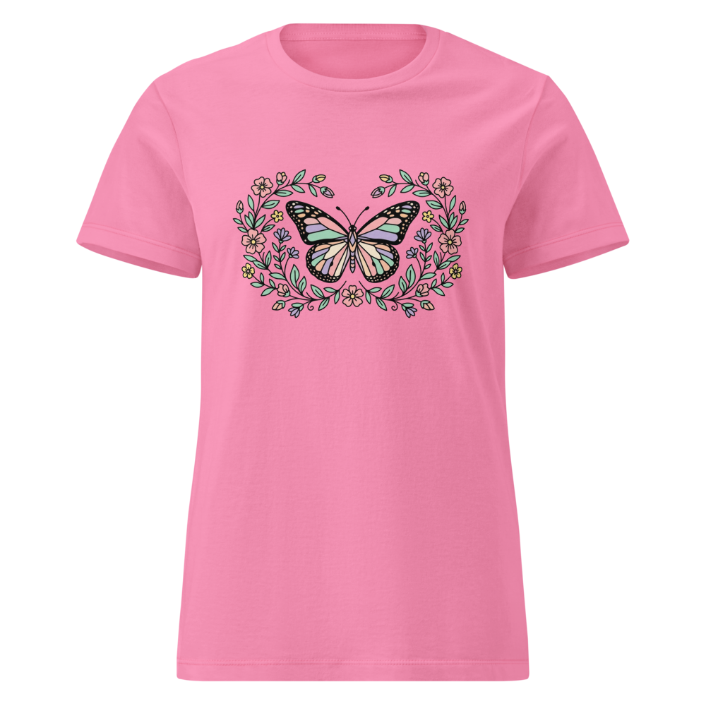 Kawaii Butterfly & Wildflowers  Cute Pastel Nature