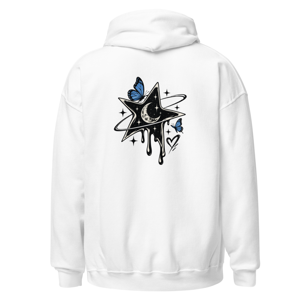 Celestial Star & Butterfly Melting Graphic Hoodie