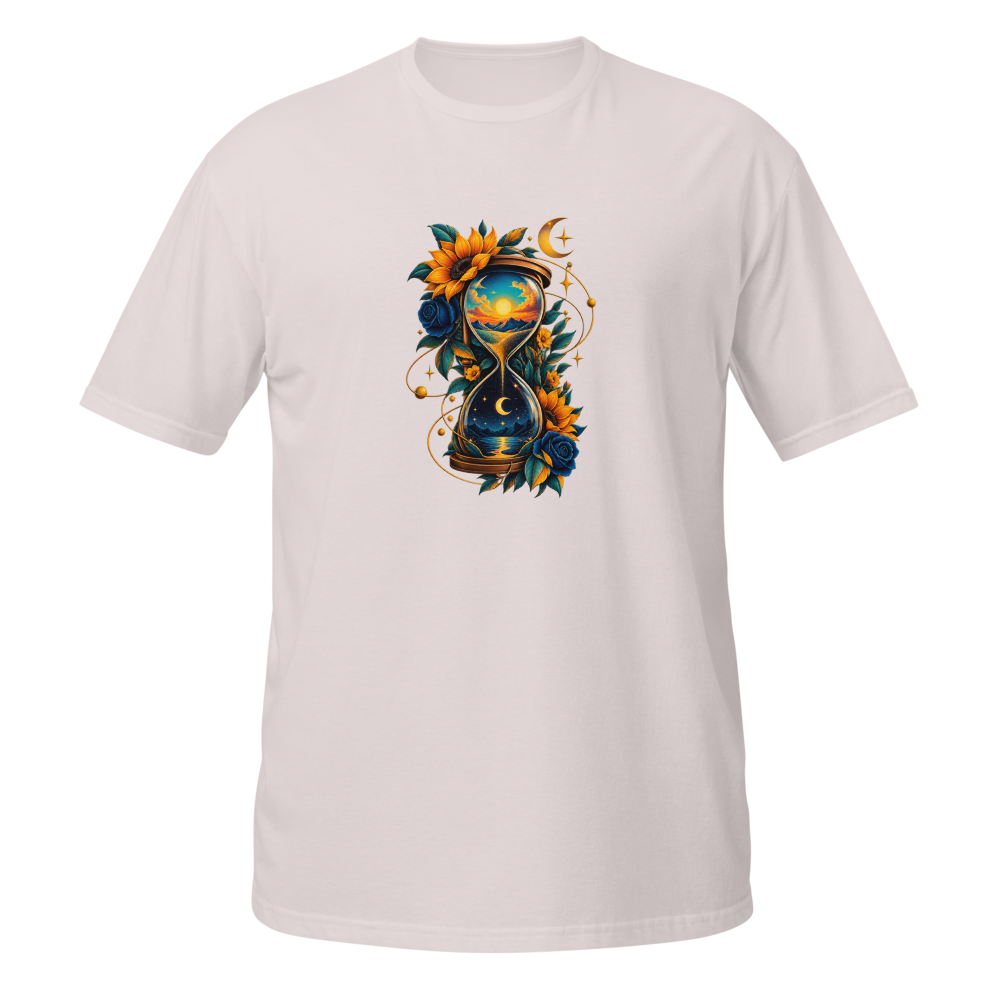 Hourglass Sunflower Graphic Day Night Art T-Shirt