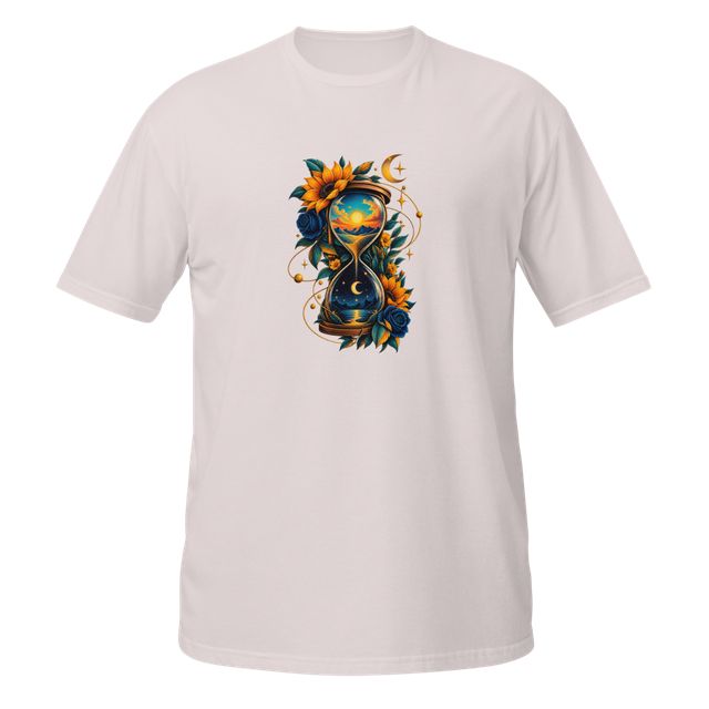 Hourglass Sunflower Graphic Day Night Art T-Shirt