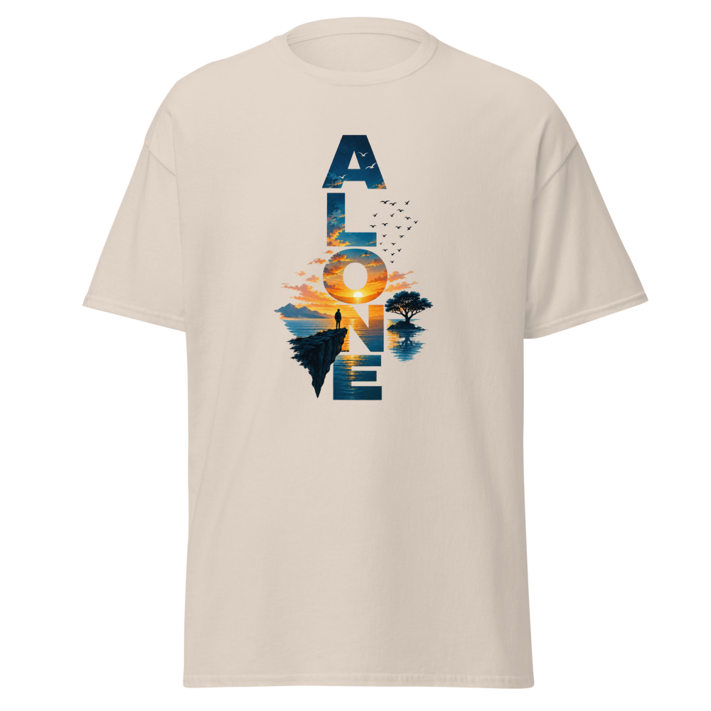 Alone Sunset Landscape Graphic T-Shirt Cotton Tee