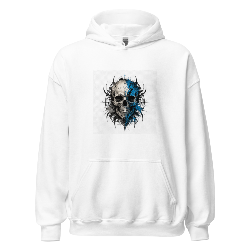 Blue Gothic Skull Hoodie | Dark Gothic Skull Graph