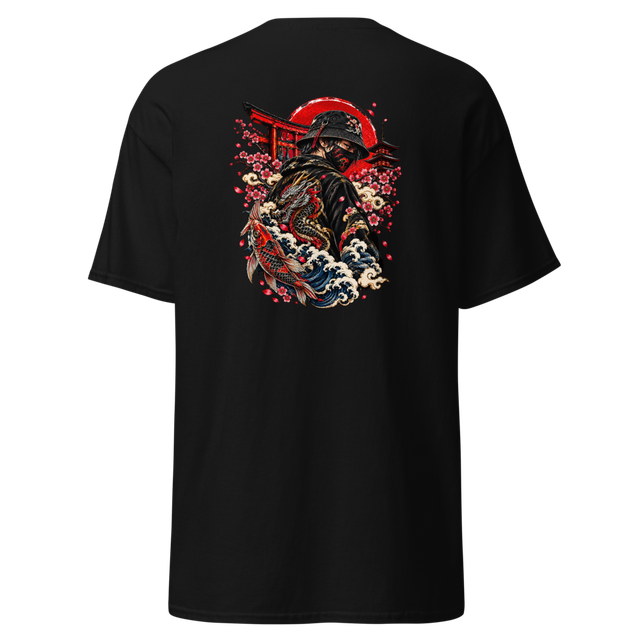 Japanese Anime Samurai Dragon Graphic T Shirt