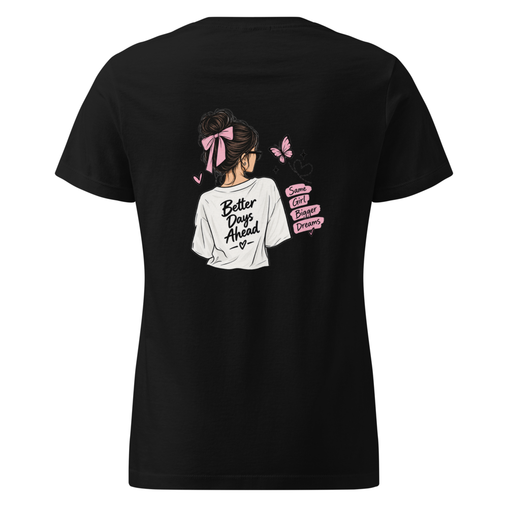 Women Graphic T-Shirt Better Days Ahead Tee Black